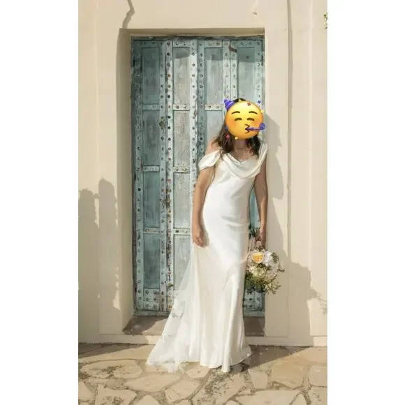 Reformation Ronda Ivory Silk One-Shoulder Maxi Dress 4 - Picture 4 of 8